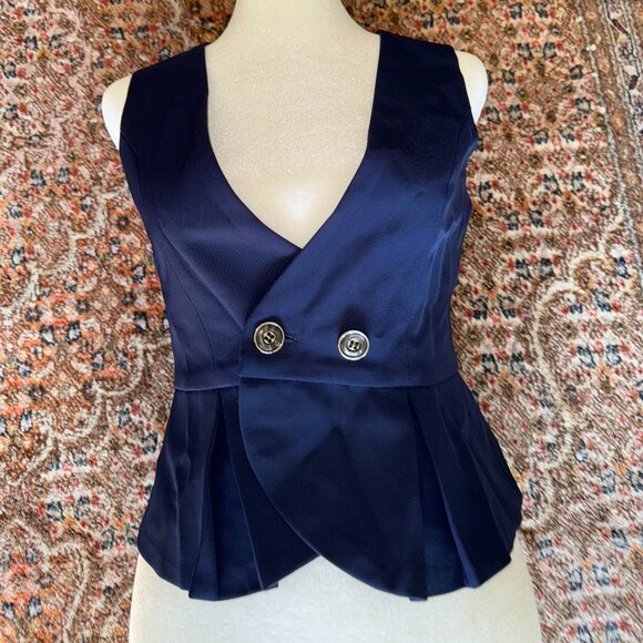Women’s Front Button Blazer Vest Navy Size Small - Picture 3 of 8